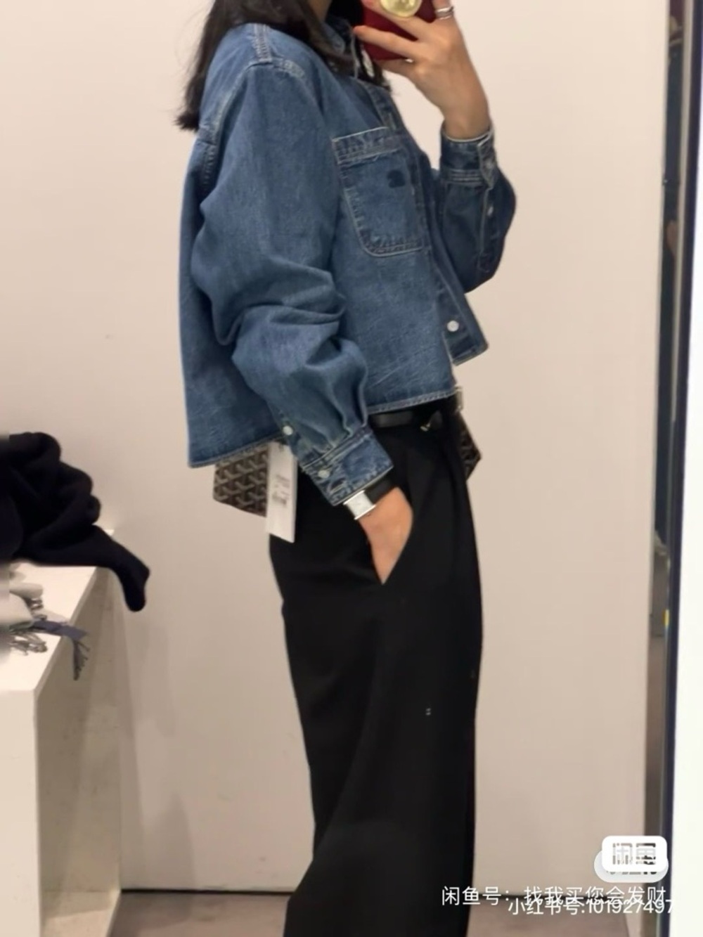 🚩steal Celine Light Blue Denim Cropped Jacket - Picture 8 of 8